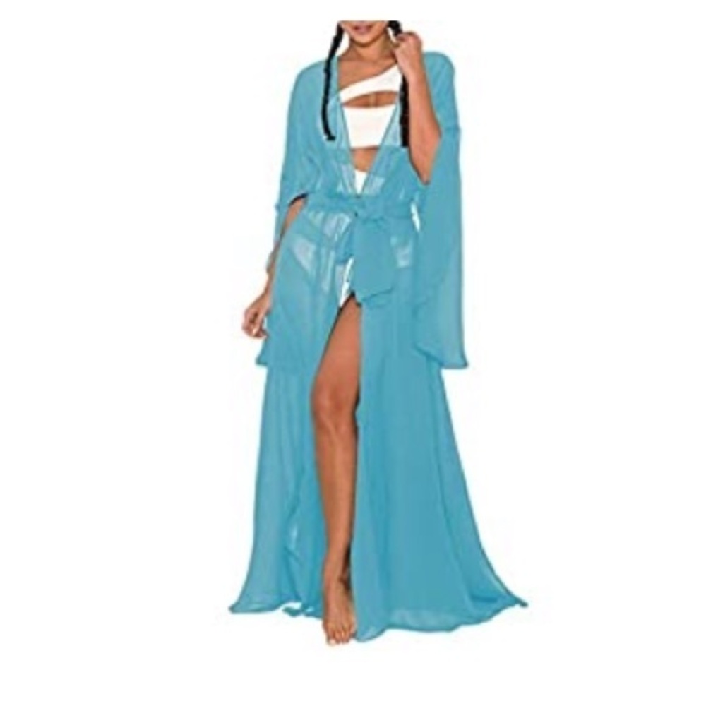 Chiffon floor length cover up - nwt